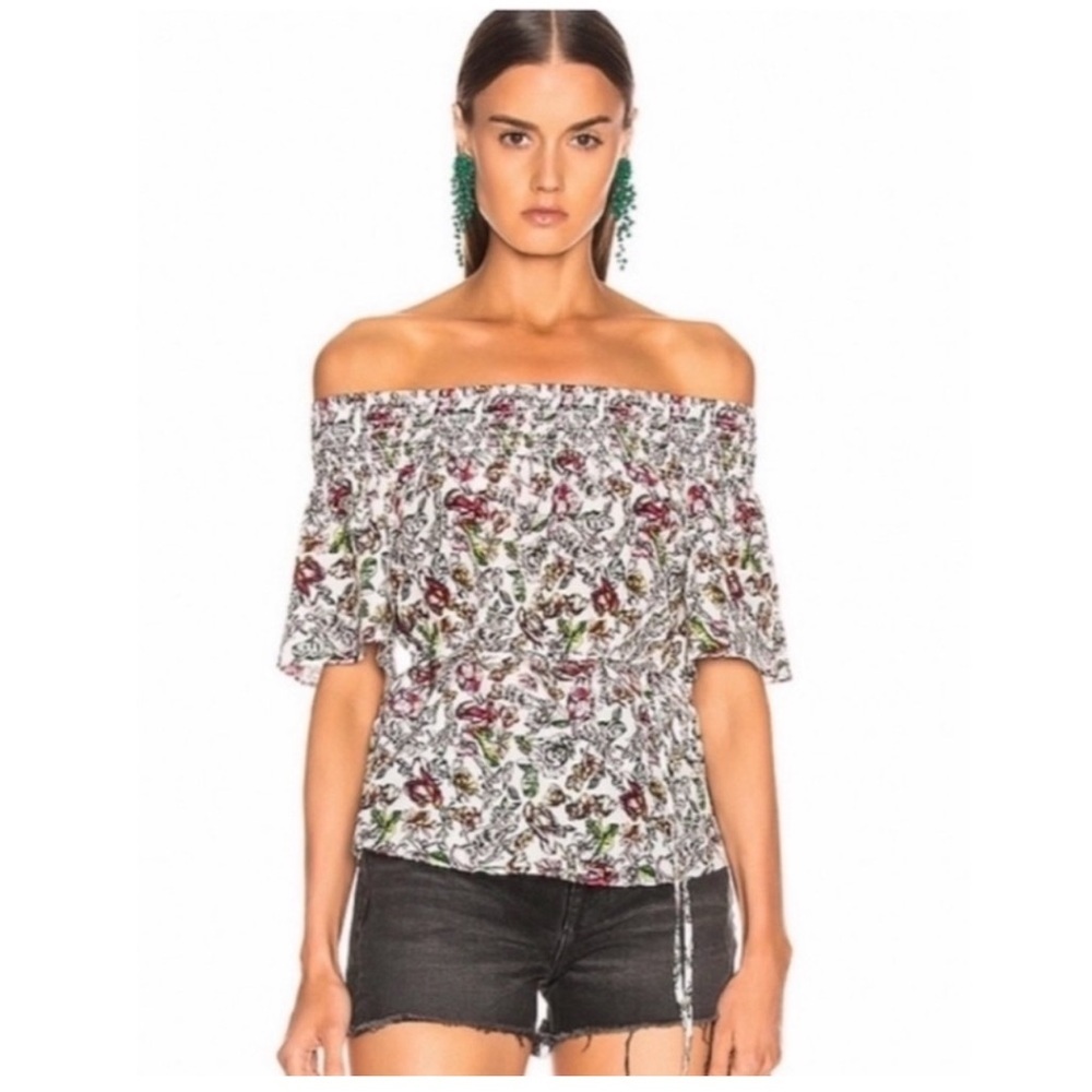 L’Agence Lucia Off The Shoulder Silk Top- XS.